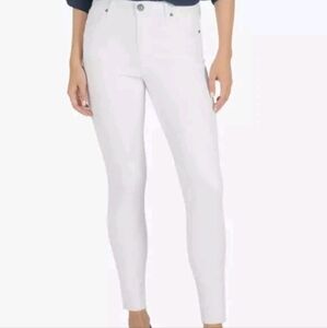 KUT From Kloth Connie High Rise Ankle Skinny Slim White Fray Hem Jean 8(30) X26"